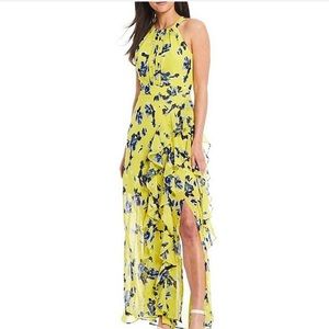 Sleeveless Chiffon Floral Gown